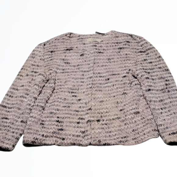 Anthropologie Sweaters - Elodie Pink Tweed Style Lined Zippered Cardigan Style Jacket Size XS NWT